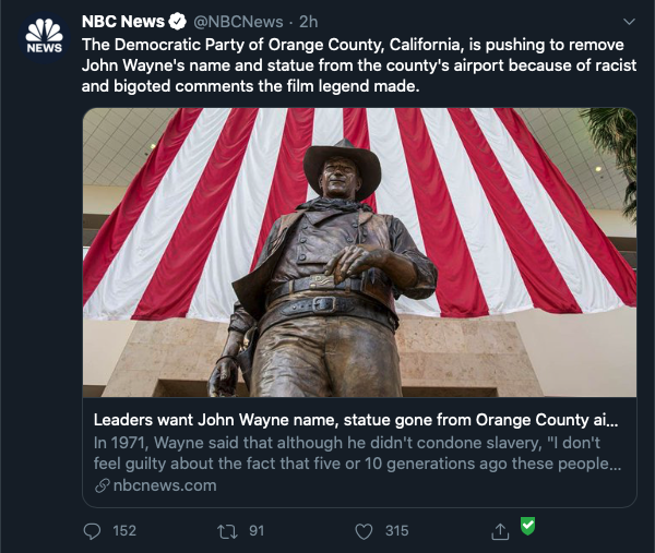 A Twitter post linking to an NBC News article shows the NewsGuard checkmark