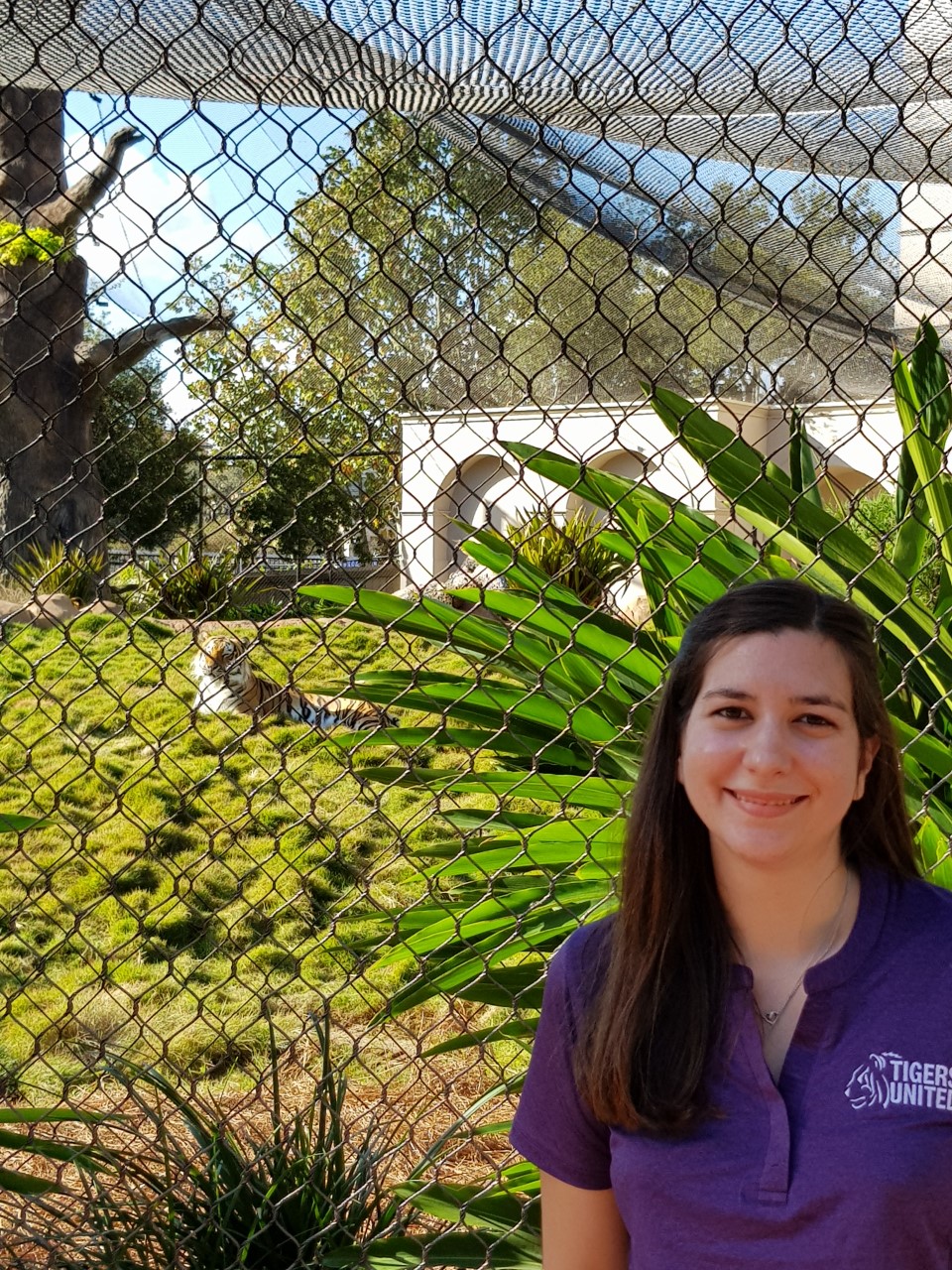 Image of Alessandra Bresnan standing outside Mike the Tiger's habitat