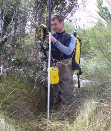 hannon taking a measurement 