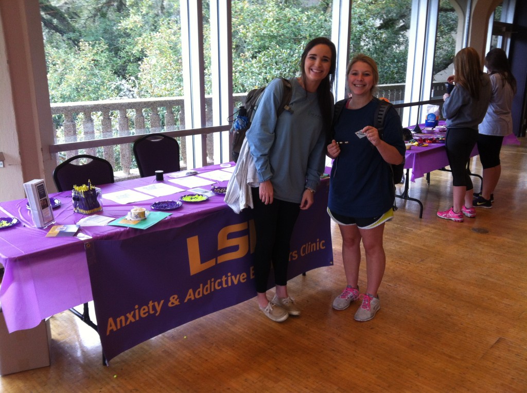 Anxiety and Addictive Behaviors Clinic table at 2015 Fall Seaux Stressed Event. 