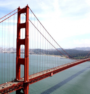 Golden Gate Bridge in San Francisco, California. 