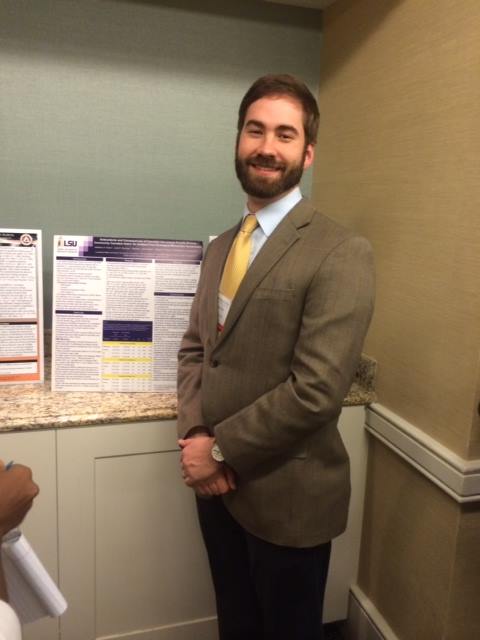 Graduate student Tony Ecker presenting his award-winning research poster! 