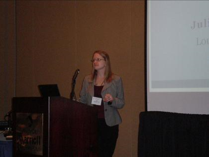 Dr. Julia Buckner presenting her research