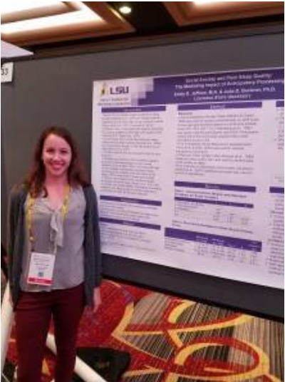 Emily presenting her poster at ABCT 2016.
