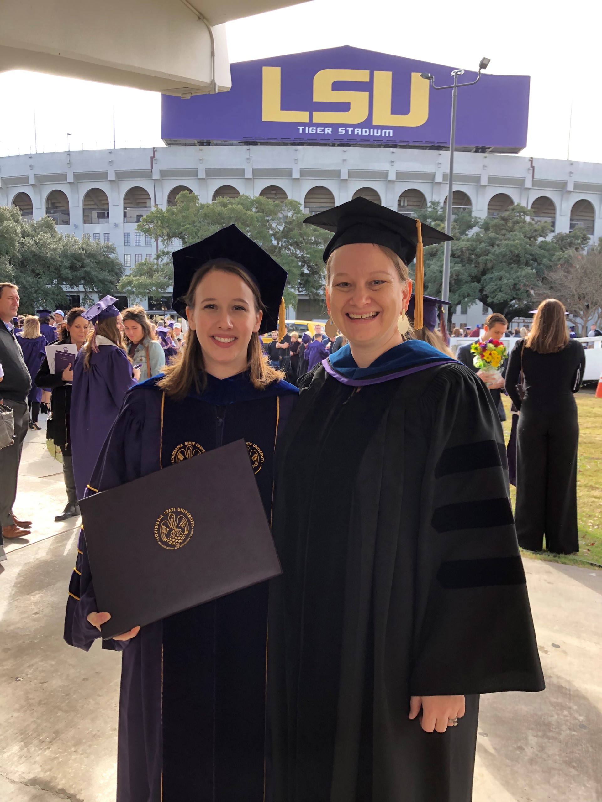 Emily Jeffries, Ph.D. and Dr. Buckner at LSU graduation.