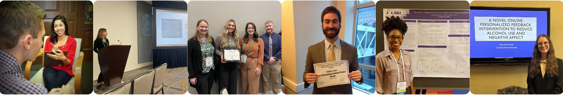 collage of photos of graduate students working