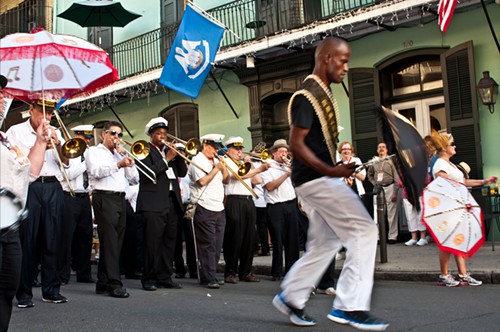 Band playing in New Orleans.