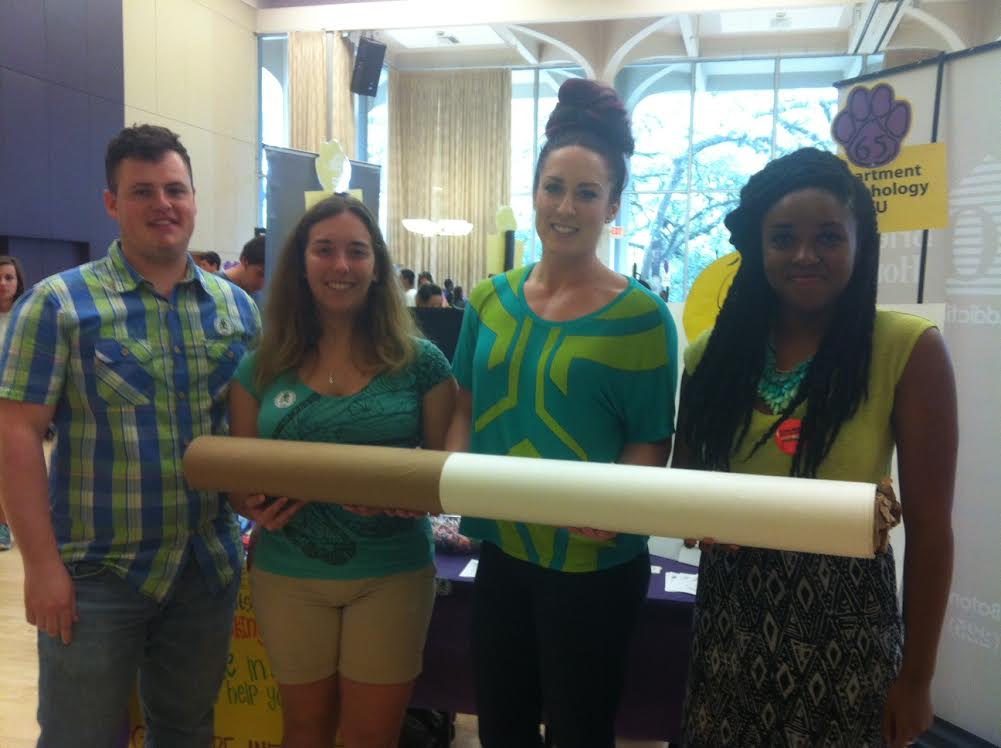 Undergraduate RAs Robert Whitley, Megan Fitzgerald, and Ashleigh Keith with AABL research associate Ashley Richter