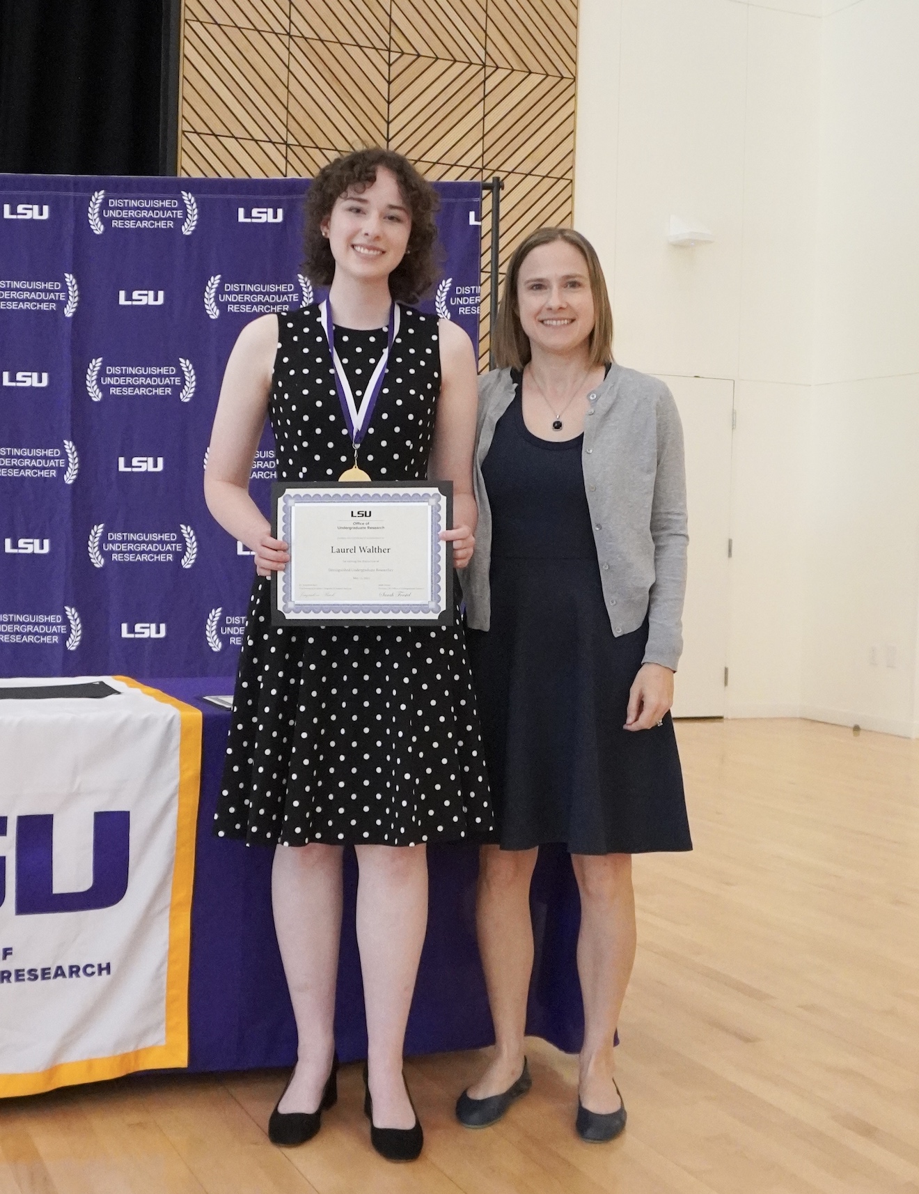 Laurel and Dr. Lucas at DURP ceremony