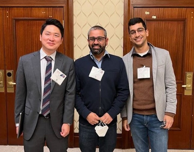 Photograph of Jin Lee (left), Bhuvnesh Bharti (middle) and Ahmed Al Harraq (right)