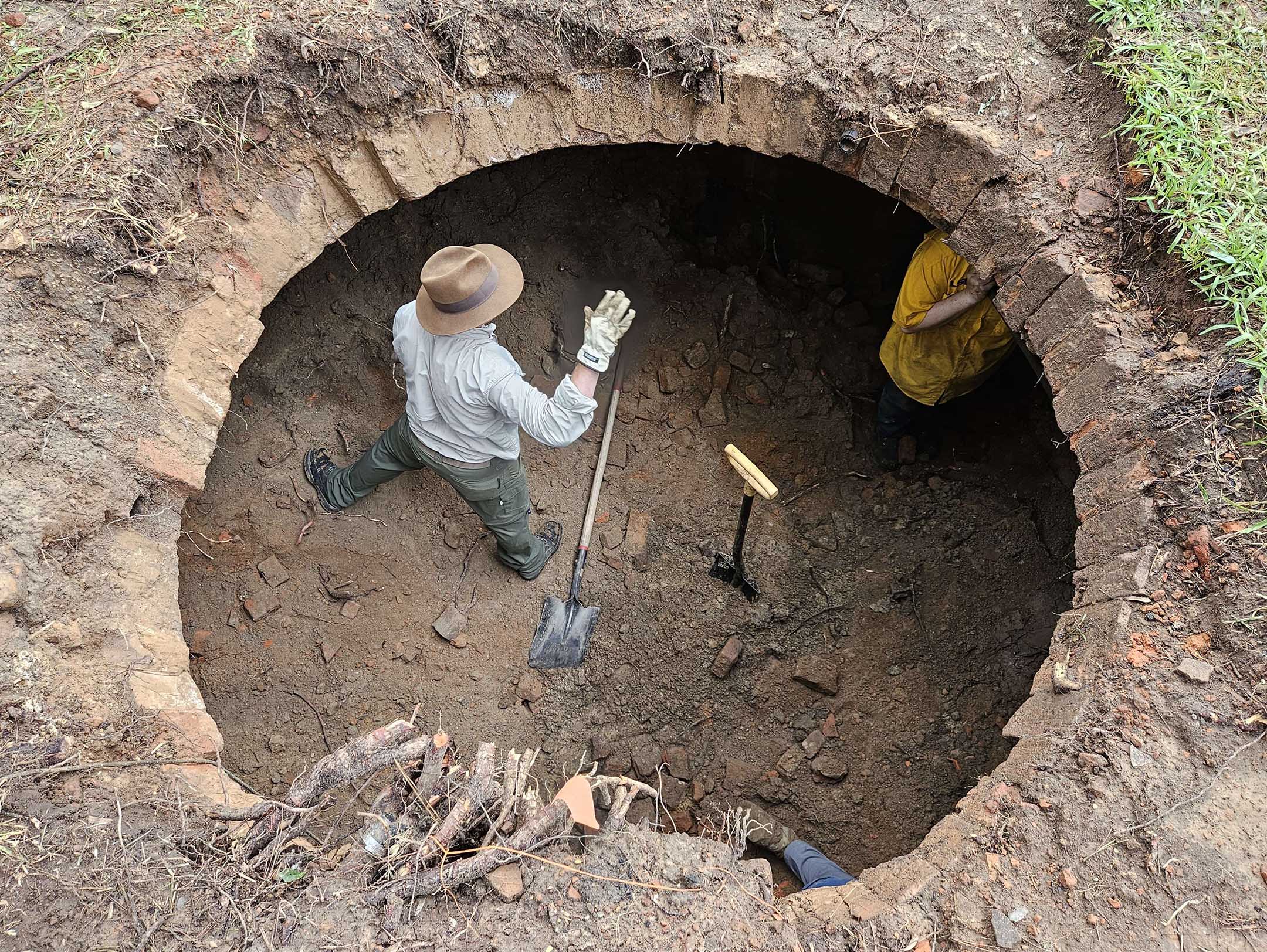 Photo of cistern excavated at the Old LSU Site