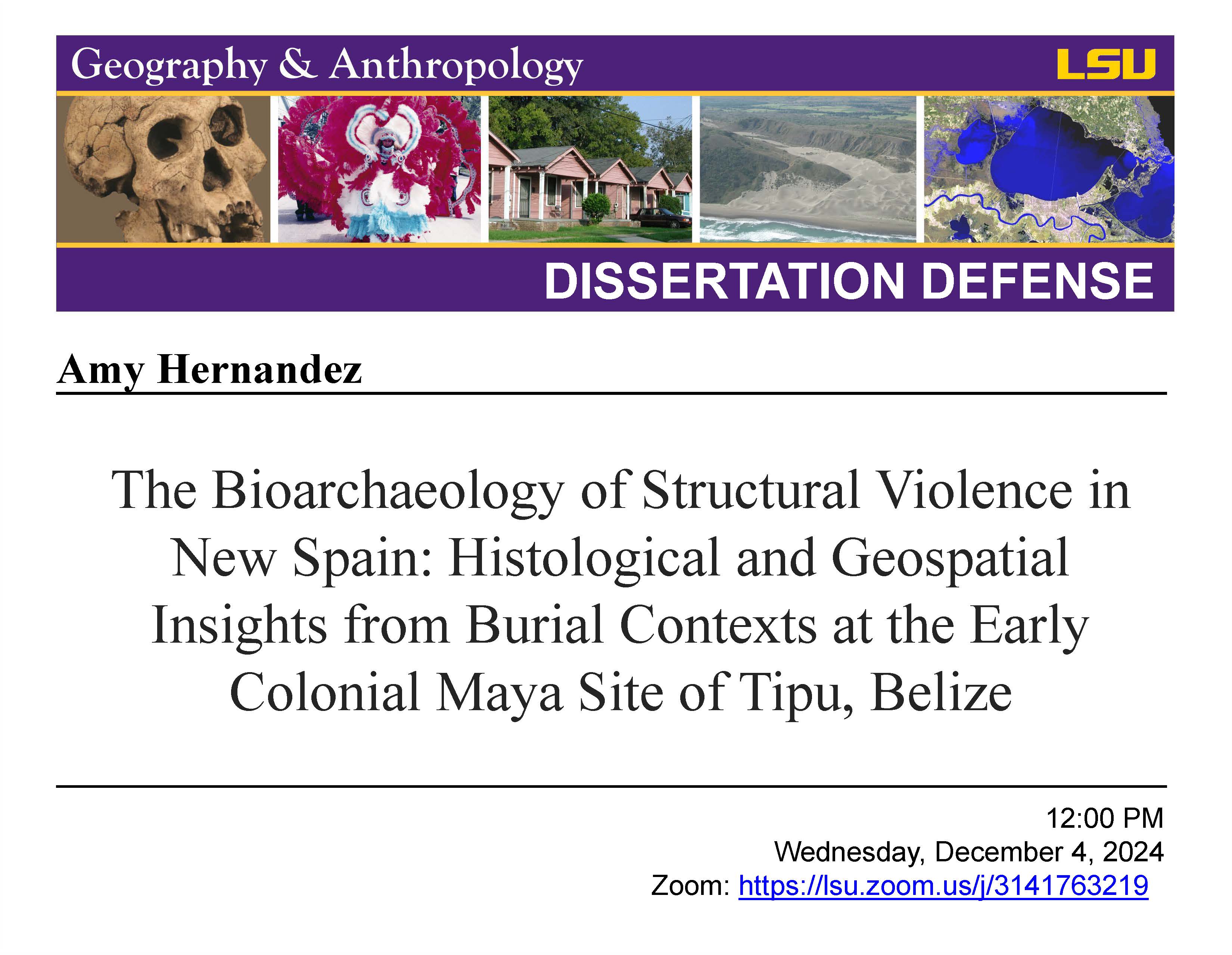 Flier of Amy Hernadez dissertation defense