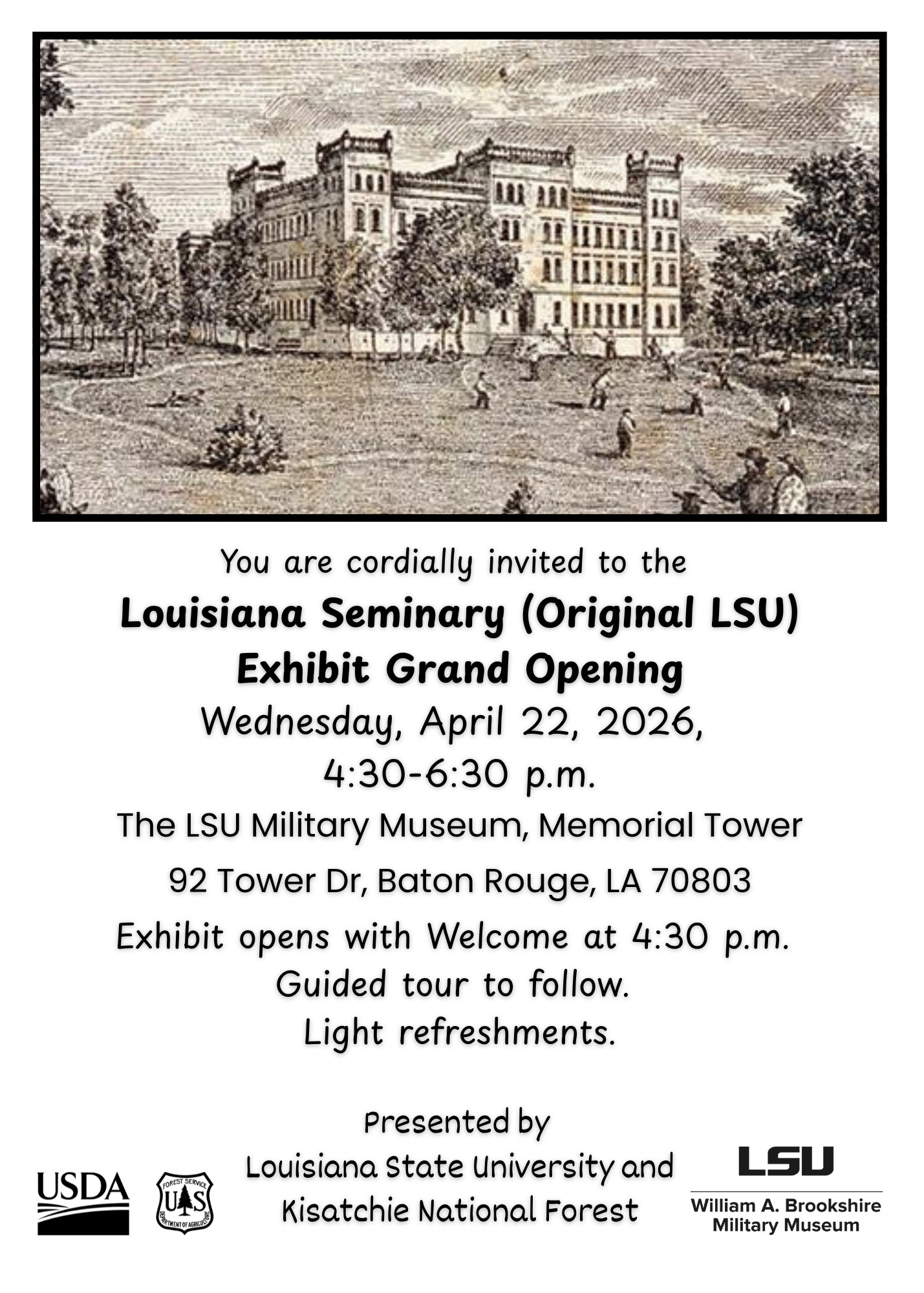 Flyer of exhibit opening invite