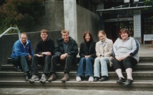 Group photo on steps