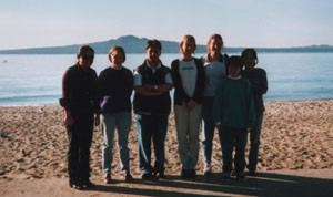 Group photo on beach