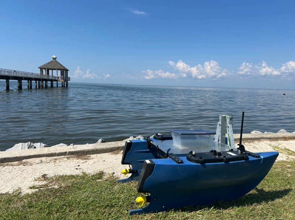 blueboat by lake