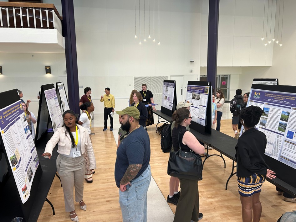 students presenting at poster session