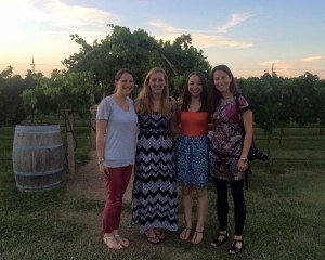 Jeanne, Katie, Ashley, Rosario at vineyard