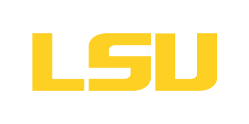 "LSU" in gold font