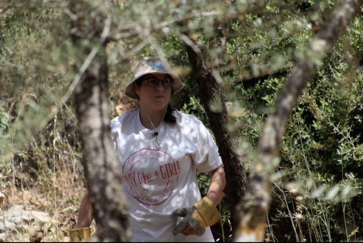 Jamie Phelps working in the field