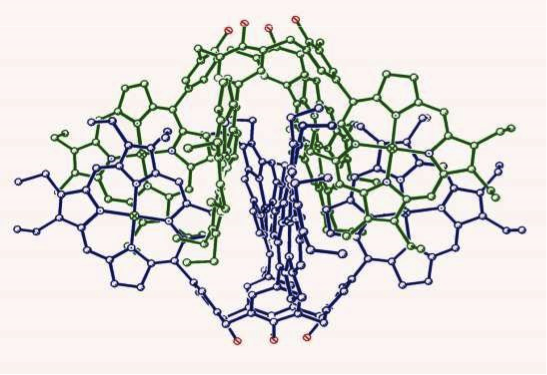 image of Porphyrin aggregation to form a cog-wheel.