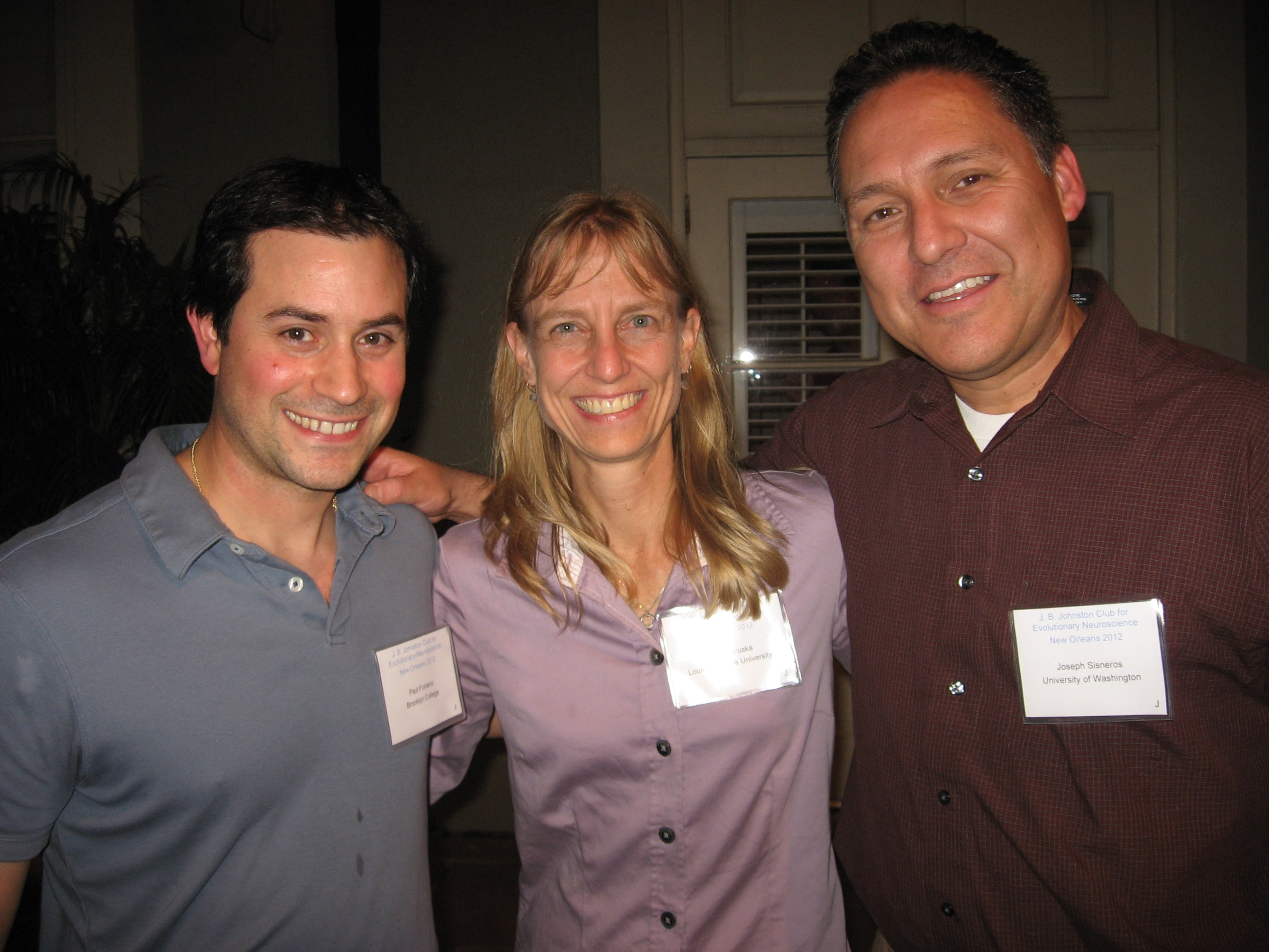 Paul Forlano, Karen, and Joe Sisneros at the Society for Neuroscience Meeting in New Orleans 2012