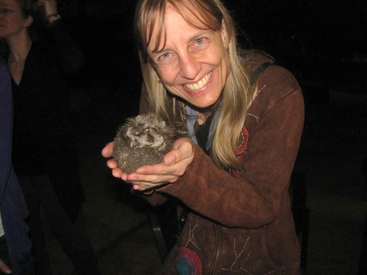 Karen holding an Israeli hedgehog