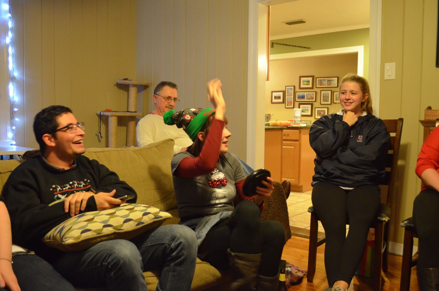 2016 Holiday Party lab members playing Catch Phrase