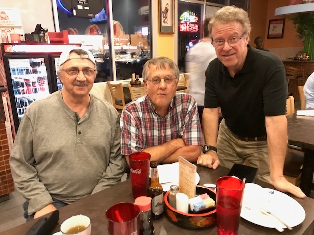 Alex, Peter, and John at dinner