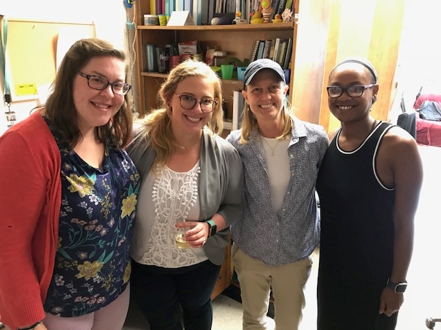 Julie, Karen, Karen Jr., and Teisha in the lab