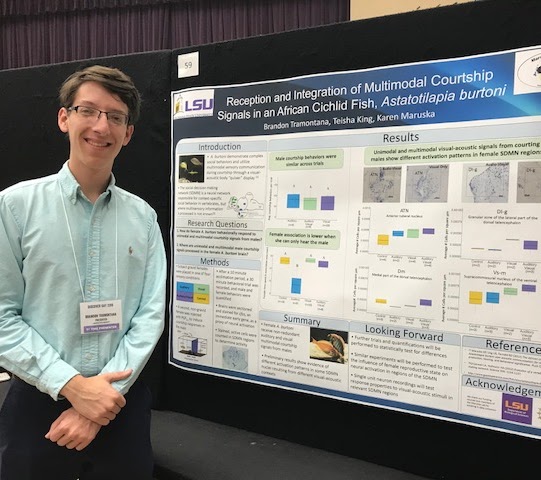 Brandon presents a poster at 2018 LSU Discover Day Symposium