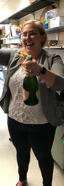 Karen Jr. opening champagne