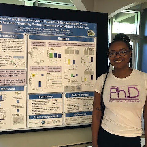 Teisha presents some of her research at the LSU BioGrads Symposium