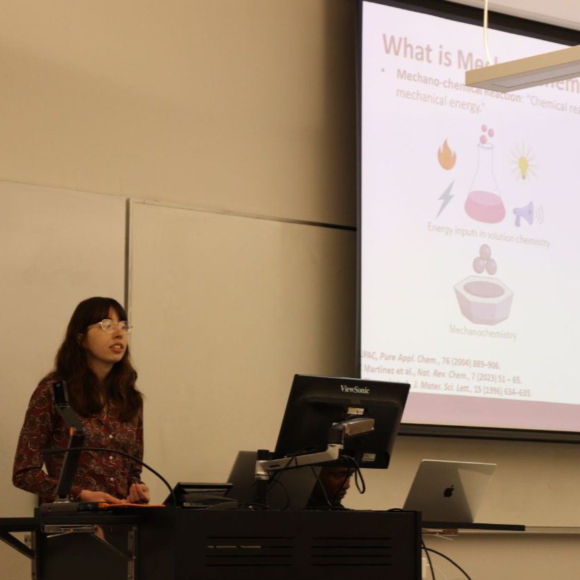 Lina presenting at graduate student conference.