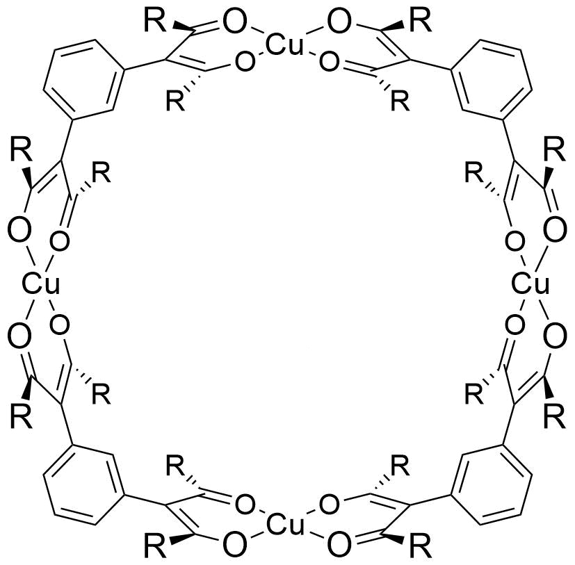 Drawing of copper "molecular square" compound