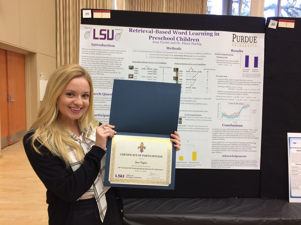 Jena with her poster award
