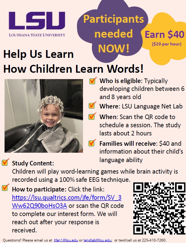rhyme word learning study opportunity