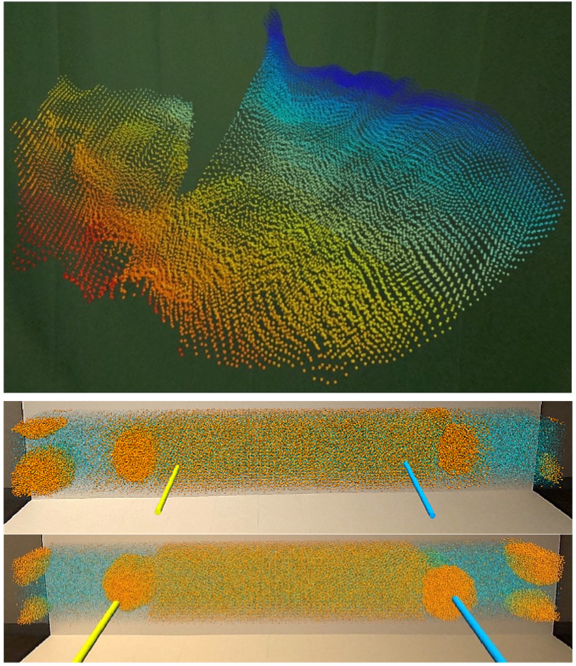 VR image of Johansen and MD simulation results