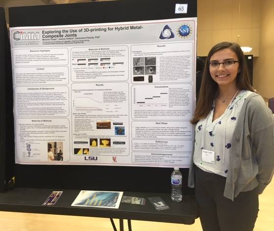 Melanie Toups and her REU poster