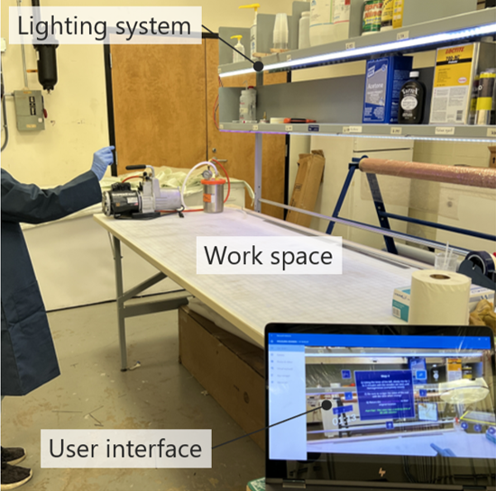Lab workspace with augmented reality interface