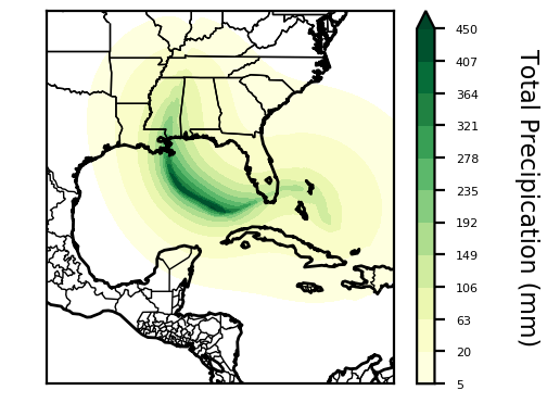 precipitation map using IPET parametric model