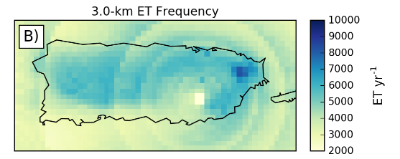 Distribution of radar echoes in Puerto Rico