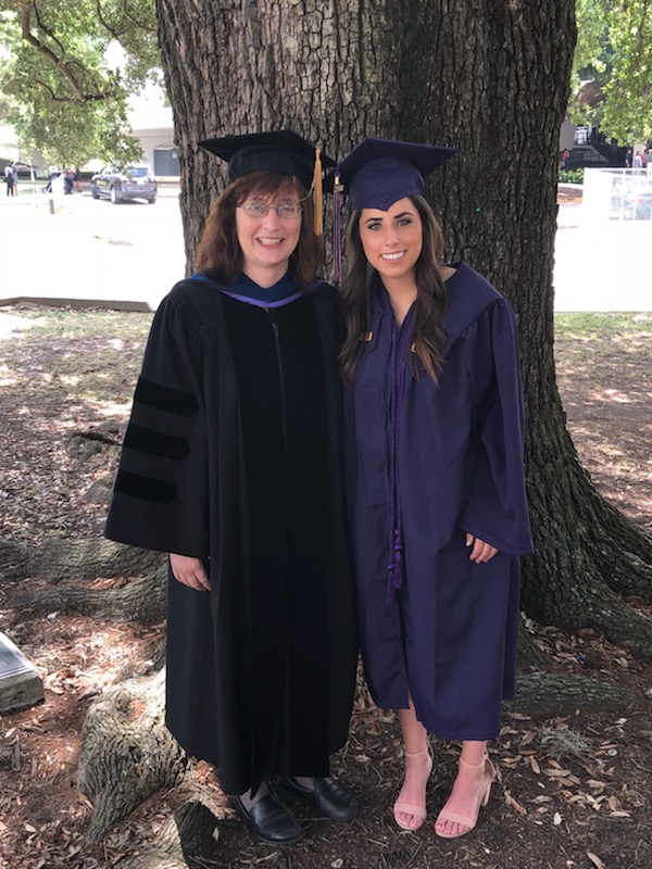 Dr. Cherry and Cayman Loader at Commencement Ceremony 2018.