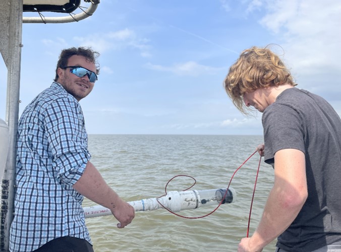 lee and james coring on lake P