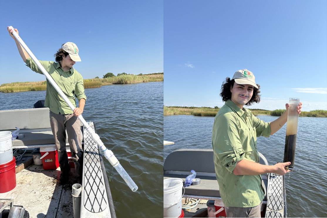max coring off the boat in lake P