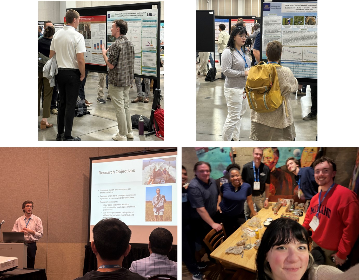 people presenting and eating 